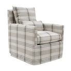 Neutral Plaid Swivel Chair - Swivel Chair
