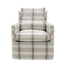 Neutral Plaid Swivel Chair - Swivel Chair
