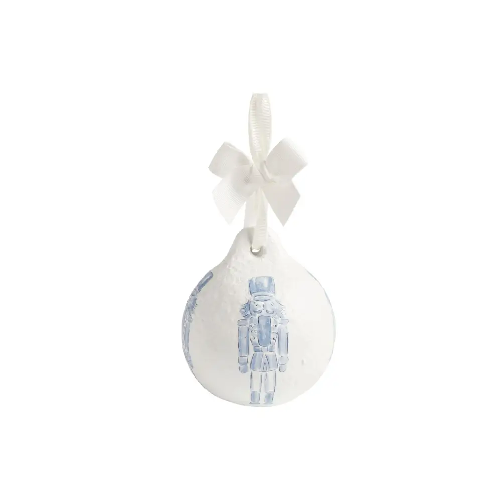 Nutcracker Paper-Mache Ornament - Blue Nutcracker