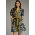 Olive Floral Mini Dress - M - Dress