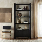Orwin Bookshelf - 44.00’’w x 18.00’’d x 94.00’’h / Smoked Black Oak - Bookcase
