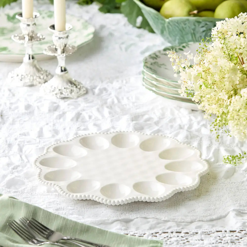 Perlette Cream Egg Plate