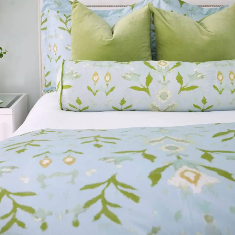 Petal Garden Aqua Duvet Cover - King 104x88 / Microlux (Lightweight, Machine Washable)