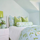 Petal Garden Aqua Sham - Microlux (Lightweight, Machine Washable) / Euro 26x26