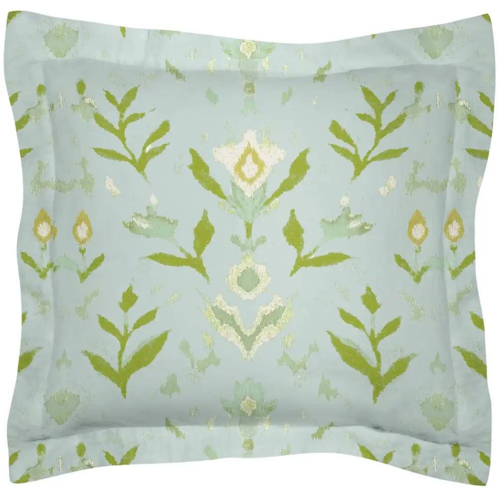 Petal Garden Aqua Sham - Microlux (Lightweight, Machine Washable) / Euro 26x26