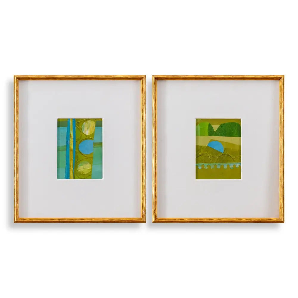 Petite Bijoux Framed Canvases - Lime S/2