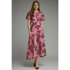 Pink and Brown Floral Skirt - Skirt
