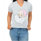 Pink Santa Claus V-Neck T-Shirt - christmas t-shirt