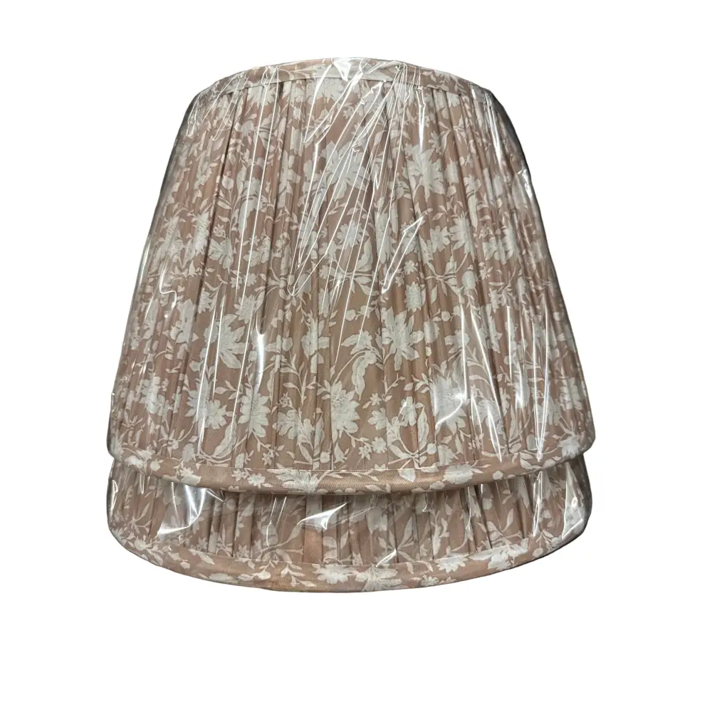 Pleated Softback Shade - Brown & White - Lamp Shade