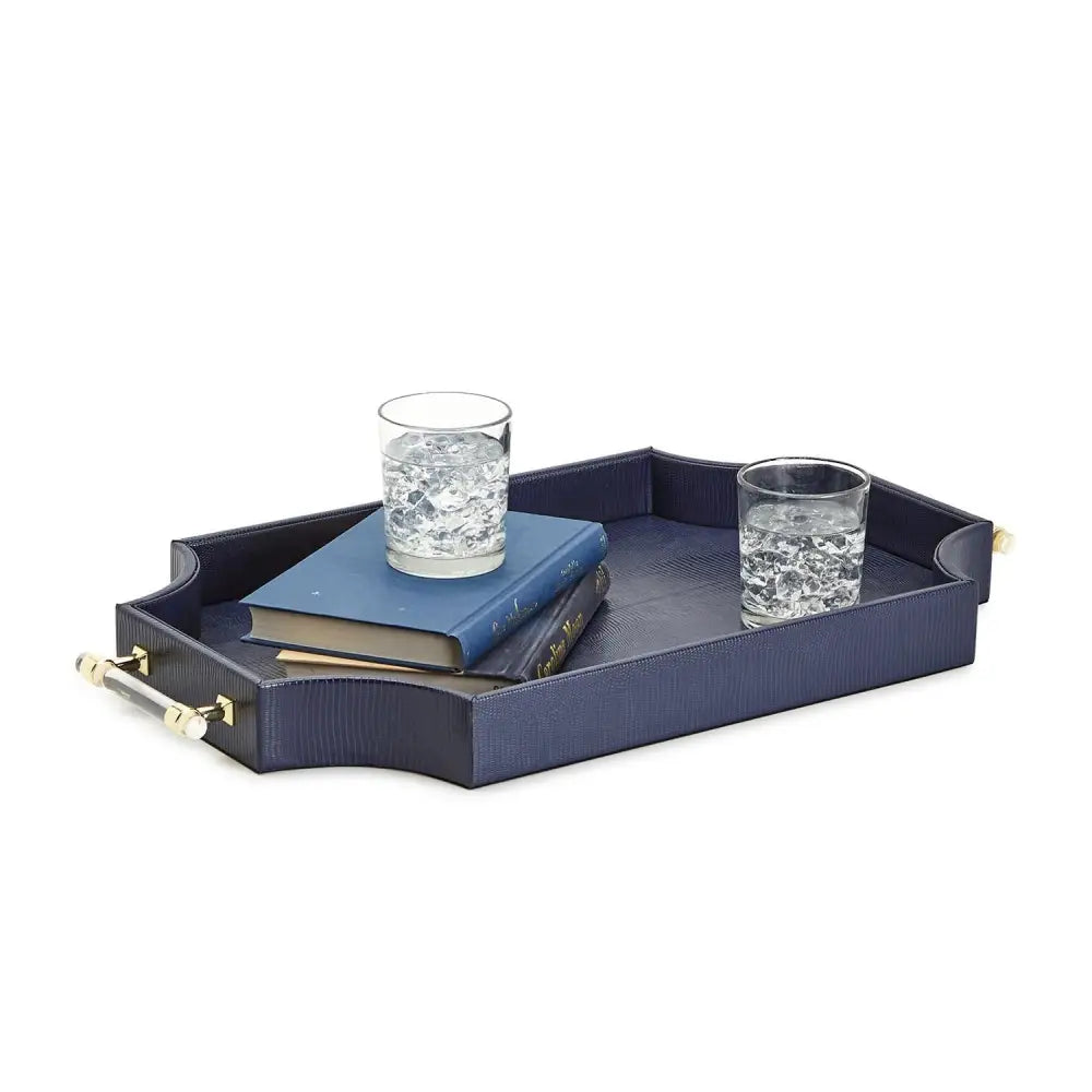 Regency Decorative Navy Rectangle Tray - Home Decor