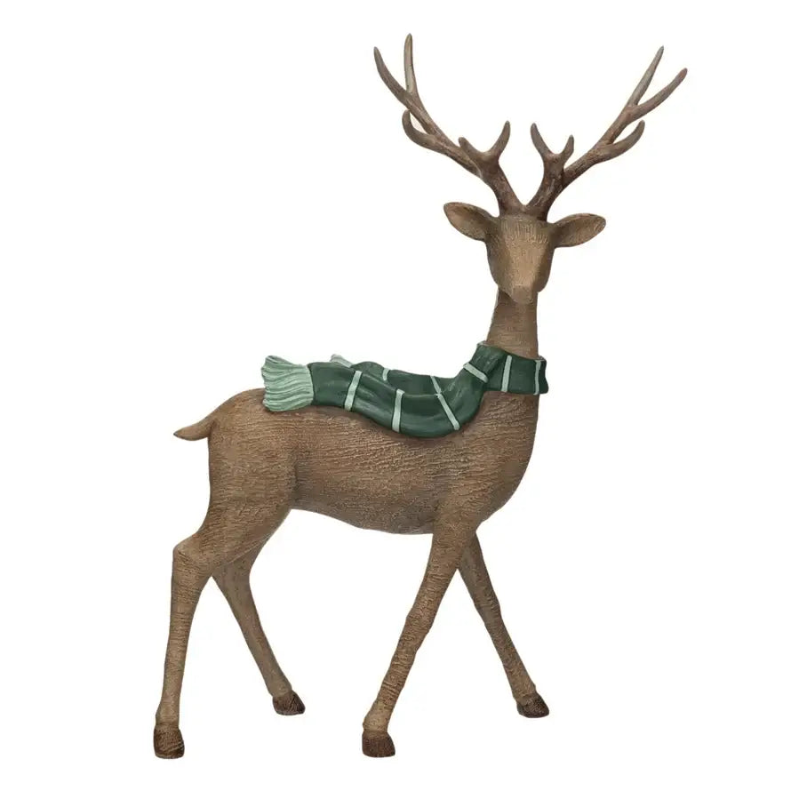 Resin Standing Deer w/ Scarf - Christmas