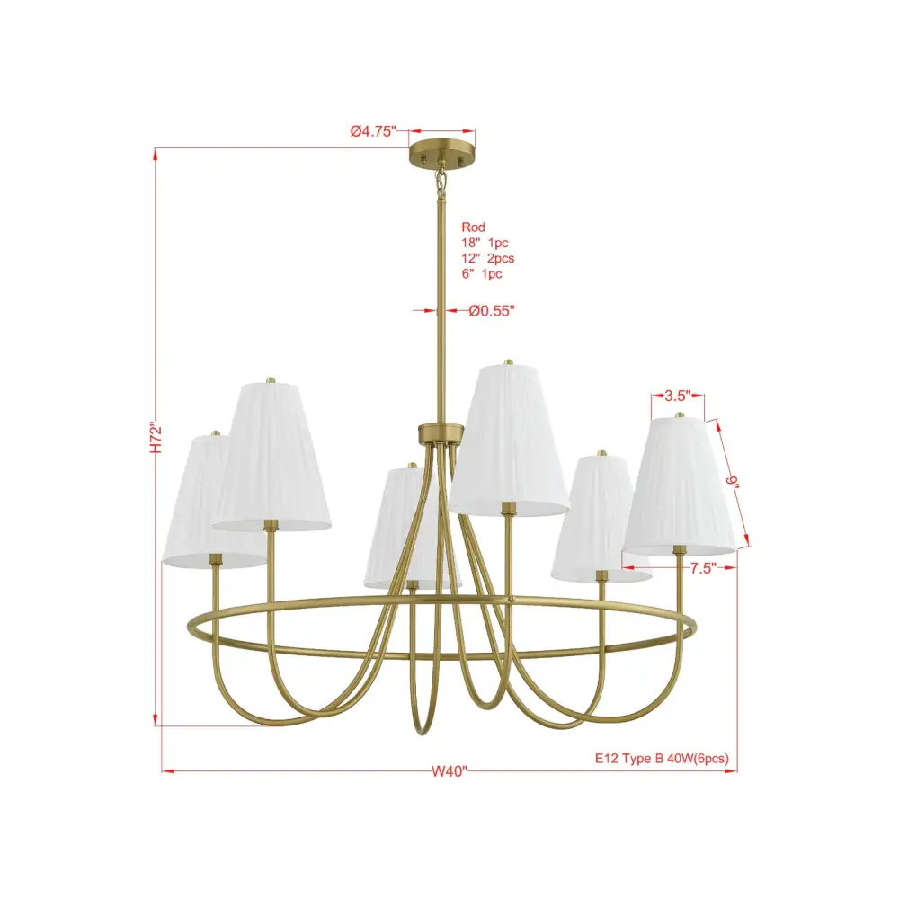 Revere Gold Chandelier - Chandelier