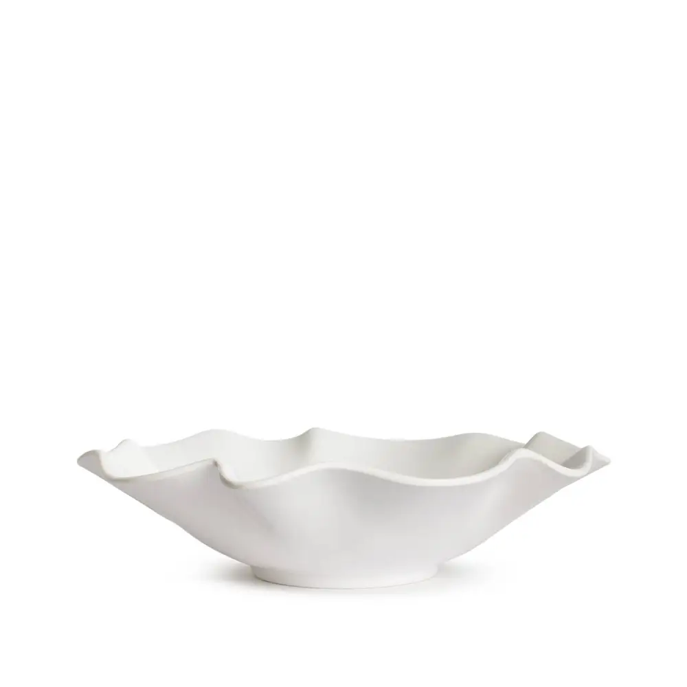 Ripple Melamine Serving Bowl White 14x3.5
