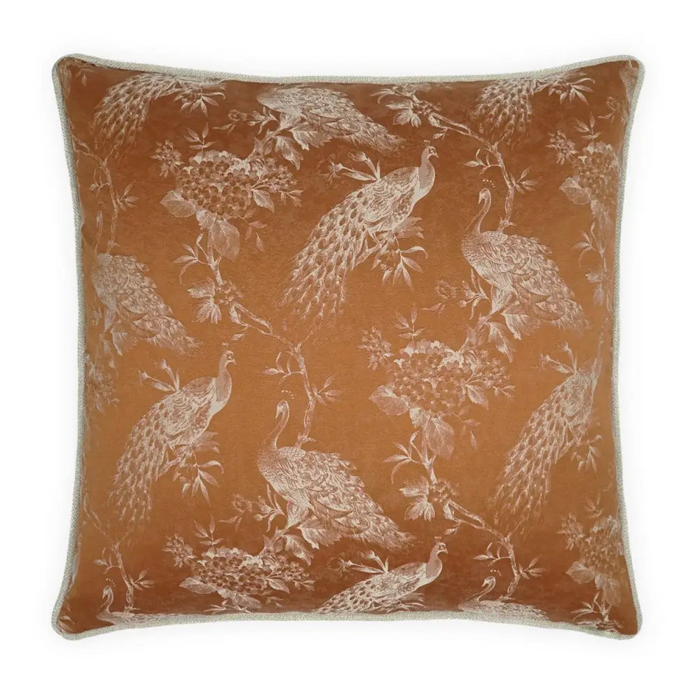 Rococo Copper Throw Pillow - Throw pillow