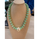 Rondelles with Pearl Statement Necklace - Blue - Necklace