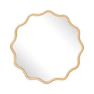 Round Gold Scalloped Mirror - Mirror