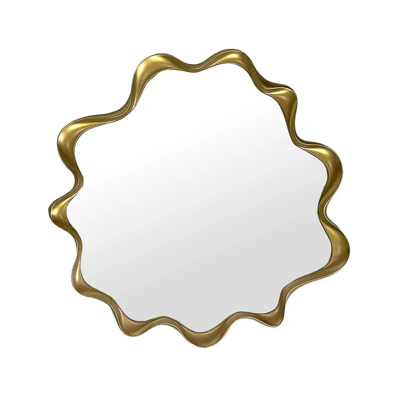 Round Rippled Gold Mirror - ACCENT MIRROR
