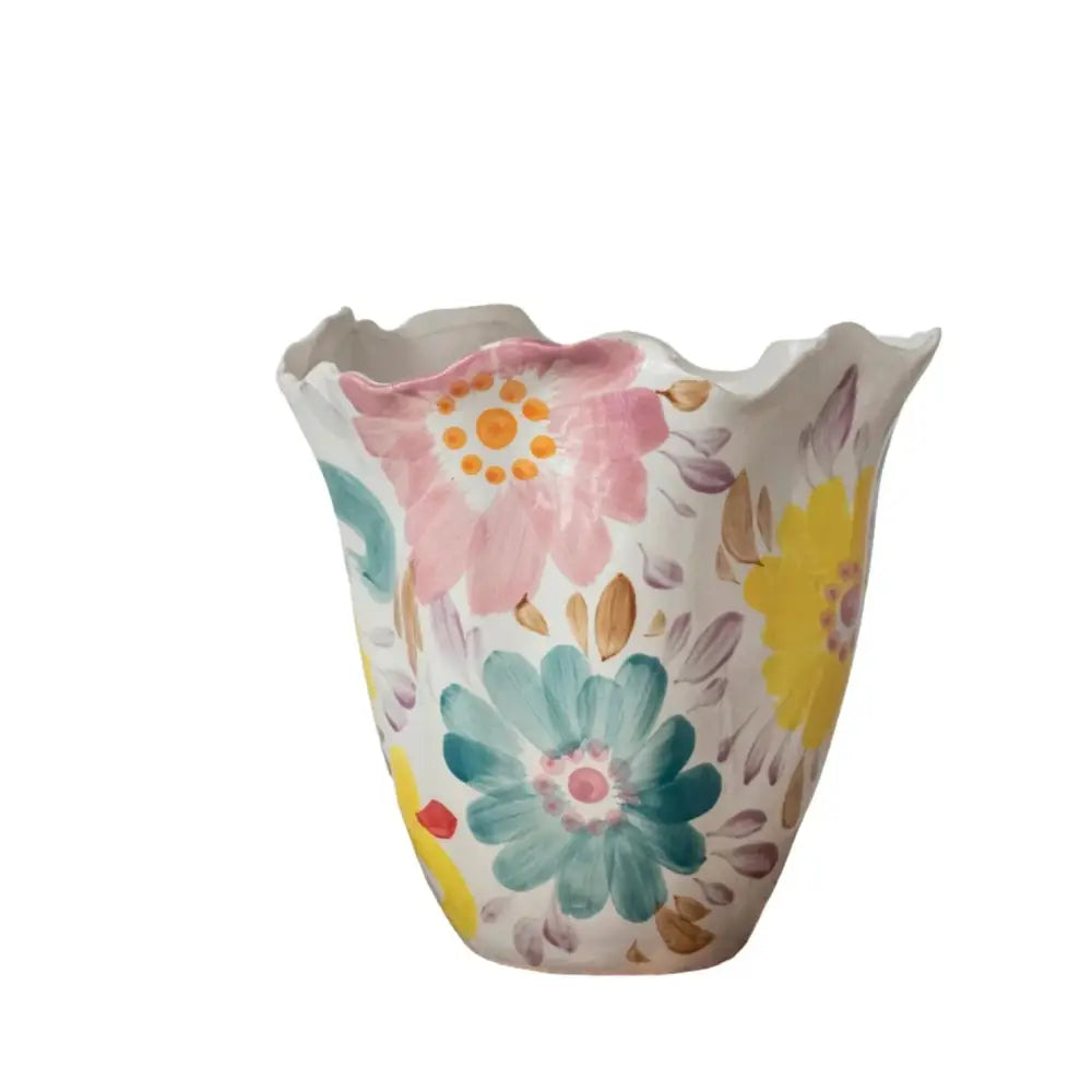 Ruffle Hand Painted Vase - Accessories