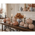 Rusty Red Bird & Vine Pumpkin - 8’’