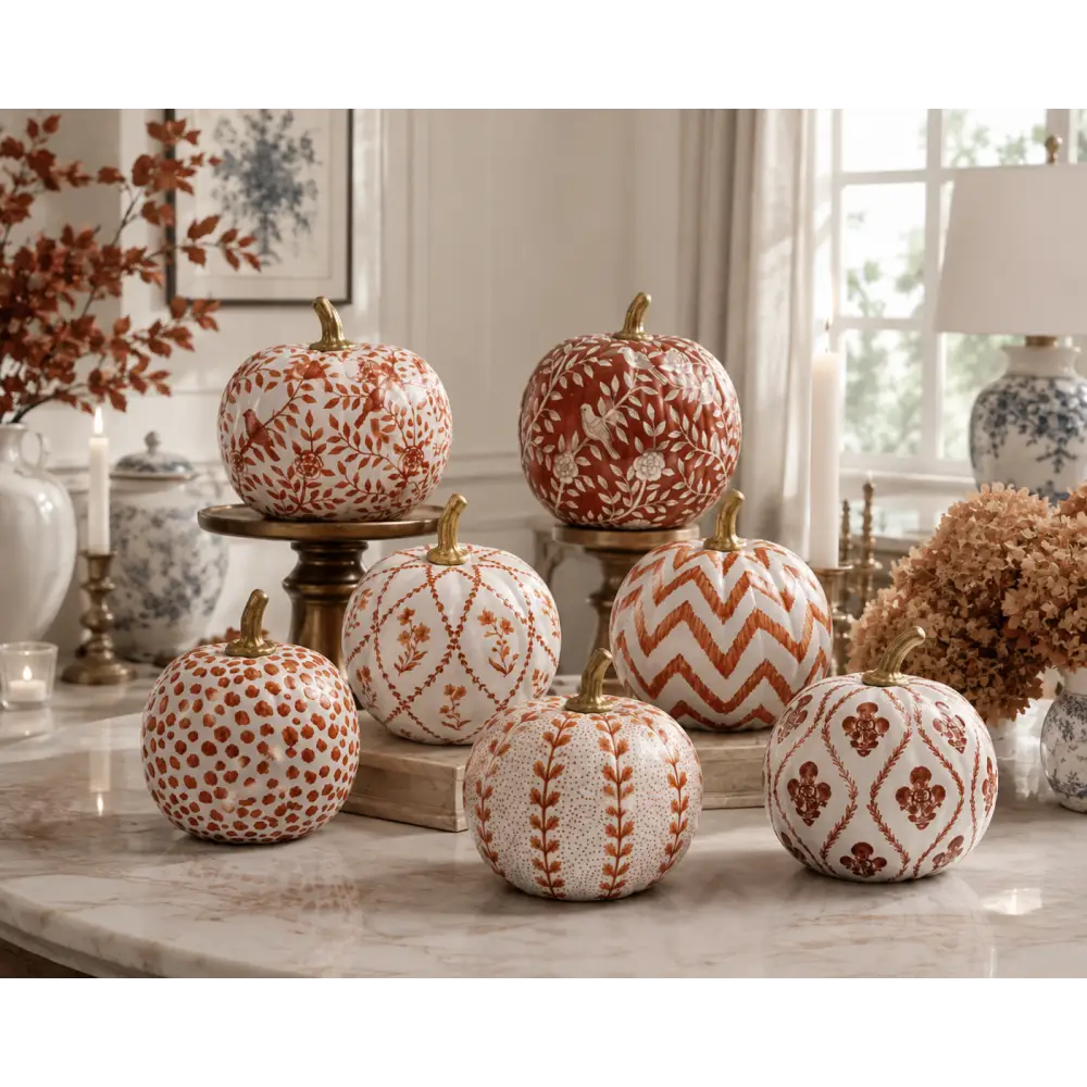 Rusty Red Meadow Sprig Pumpkin