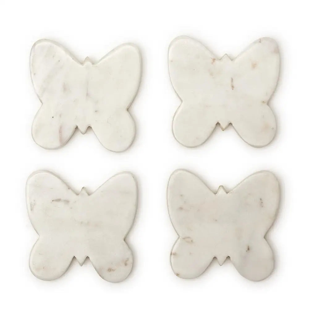 S/4 Butterfly Marble Coasters - Gifts