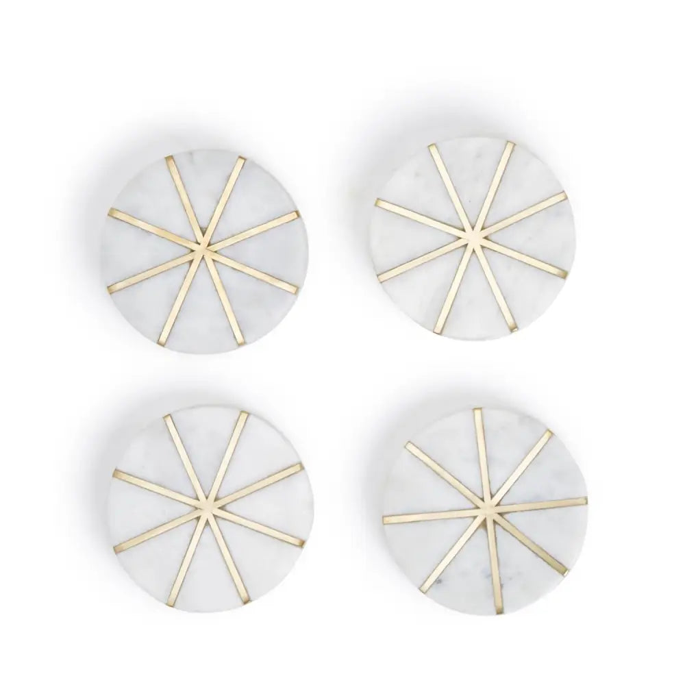 S/4 White Marble Coasters - Gifts