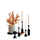 S/5 Black Metal Candle Holders - Accessories