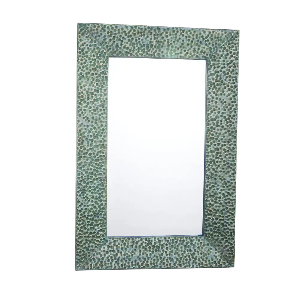 Sanibel Sea Green Hammered Metal Mirror - Mirror
