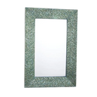 Sanibel Sea Green Hammered Metal Mirror - Mirror