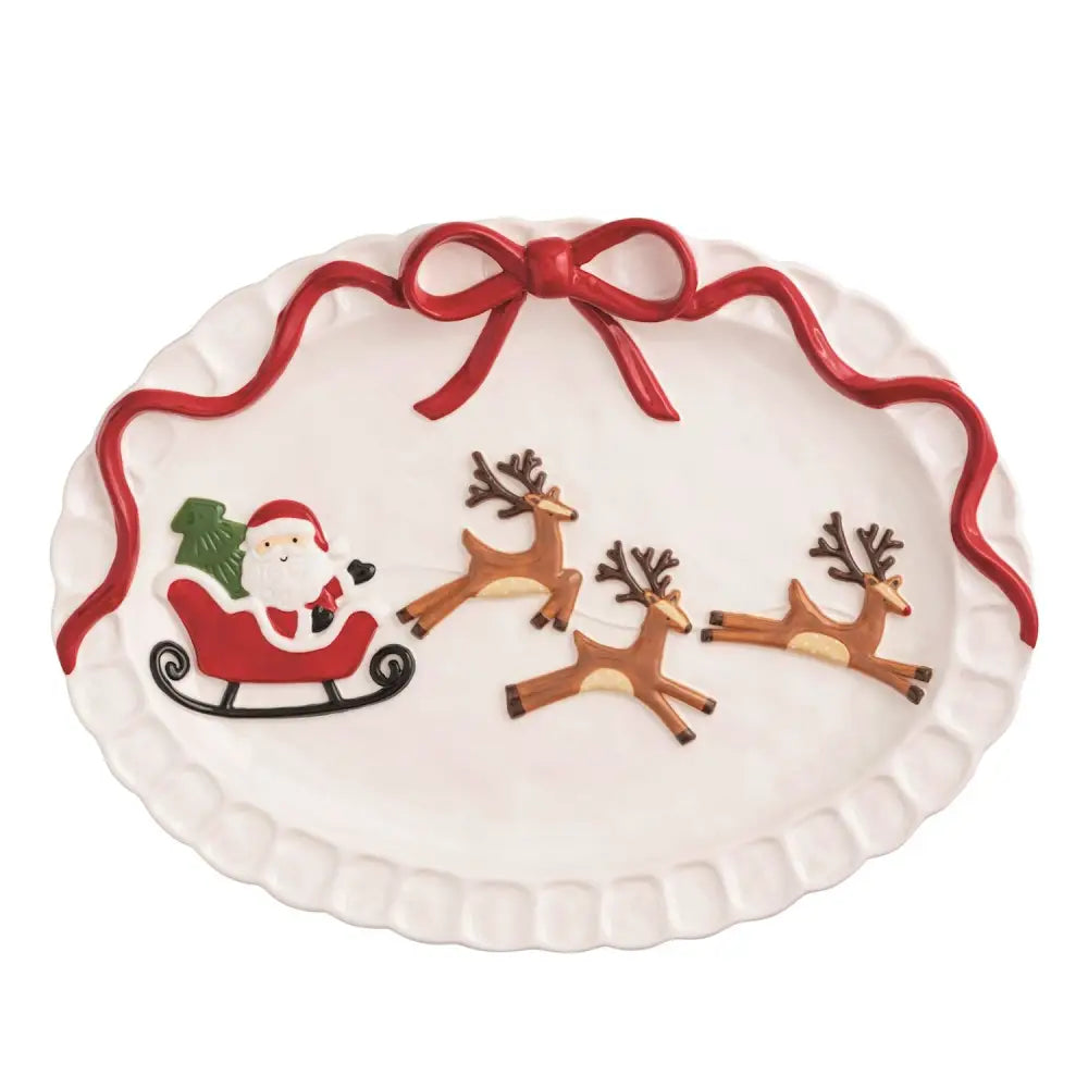 Santa Sleigh Platter - christmas serveware