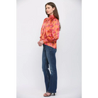 SATIN STANDING COLLAR WITH TIE DETAIL NECK BLOUSE FT25694