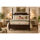 Savannah Walnut Poster Queen Bed - Queen Bed