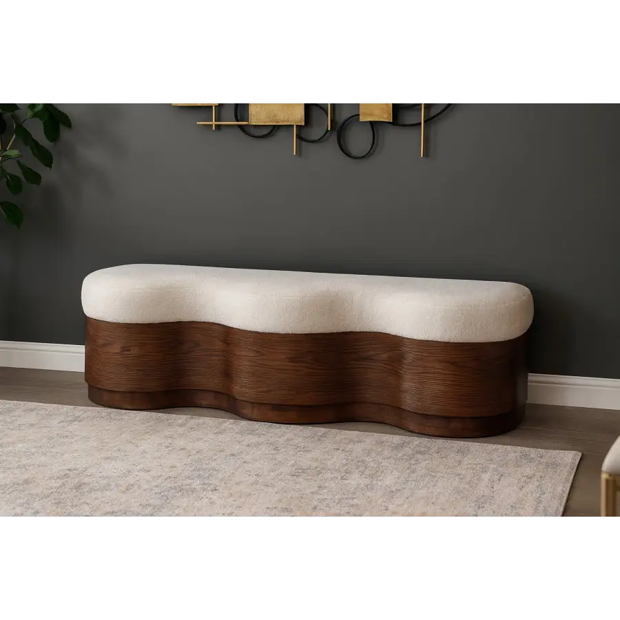 Savoy Curvy Upholstered Bench - Bench