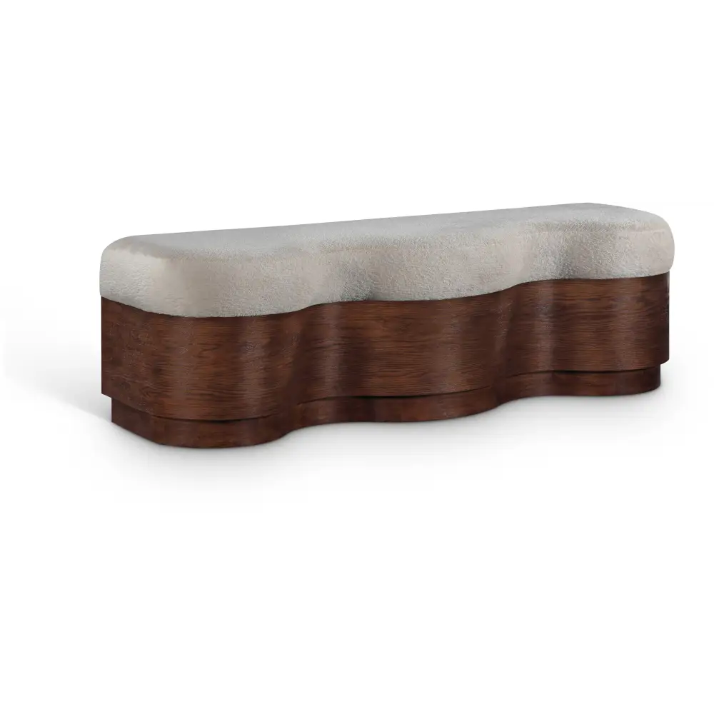 Savoy Curvy Upholstered Bench - Bench