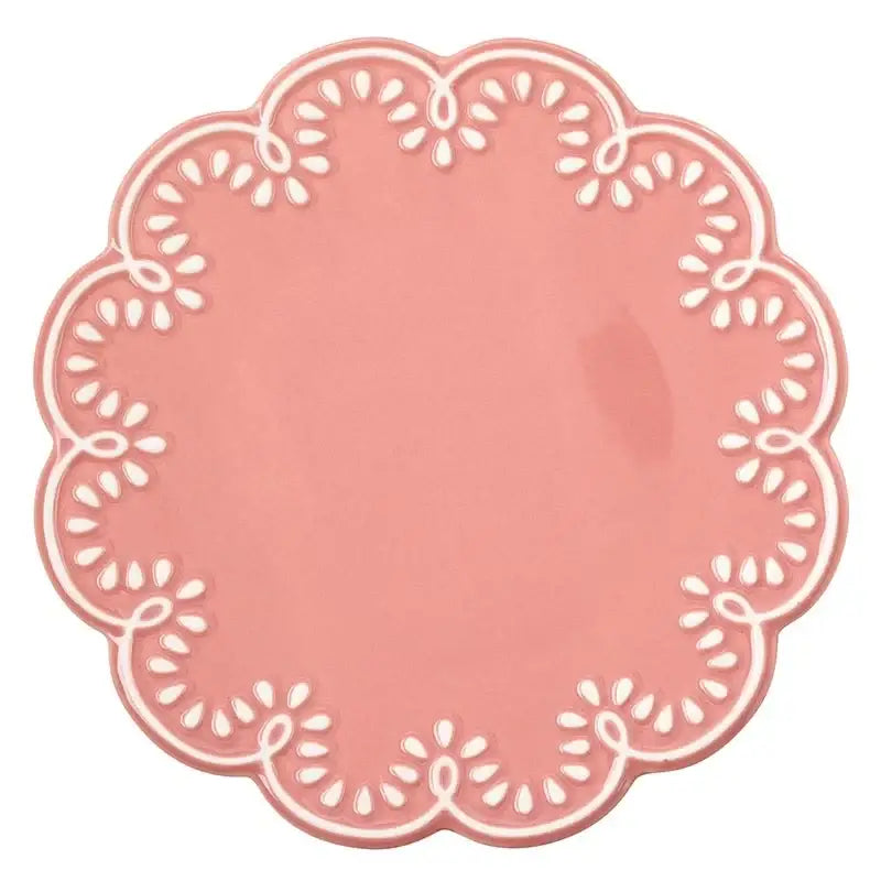 Scalloped Appetizer Plate - Pink - Appetizer Plate
