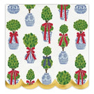 Scalloped Cocktail Napkin - Holiday Topiaries - Napkin