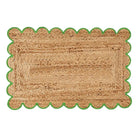 Scalloped Jute Door Mat - Green - Scalloped Rug