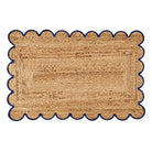 Scalloped Jute Door Mat - Navy - Scalloped Rug