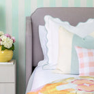 Scalloped Sham Blue / White - Euro, 26’’ x 26’’