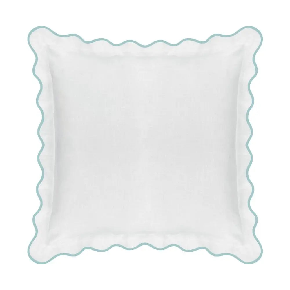 Scalloped Sham Blue / White - Euro, 26’’ x 26’’