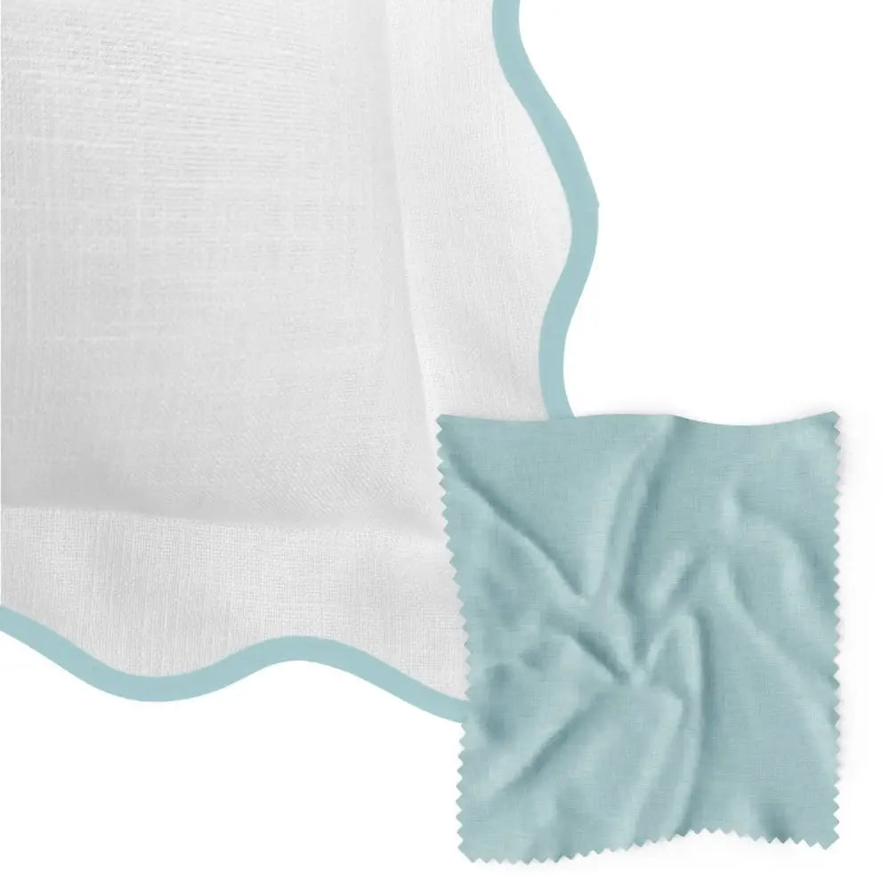 Scalloped Sham Blue / White - Euro, 26’’ x 26’’