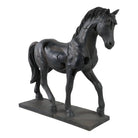 Sculpture - Brown Resin Cracked Horse On Stand 16 in.