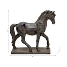 Sculpture - Brown Resin Cracked Horse On Stand 16 in.