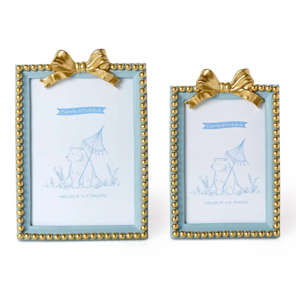 Set of 2 Bow Picture Frames - Blue - Picture Frame