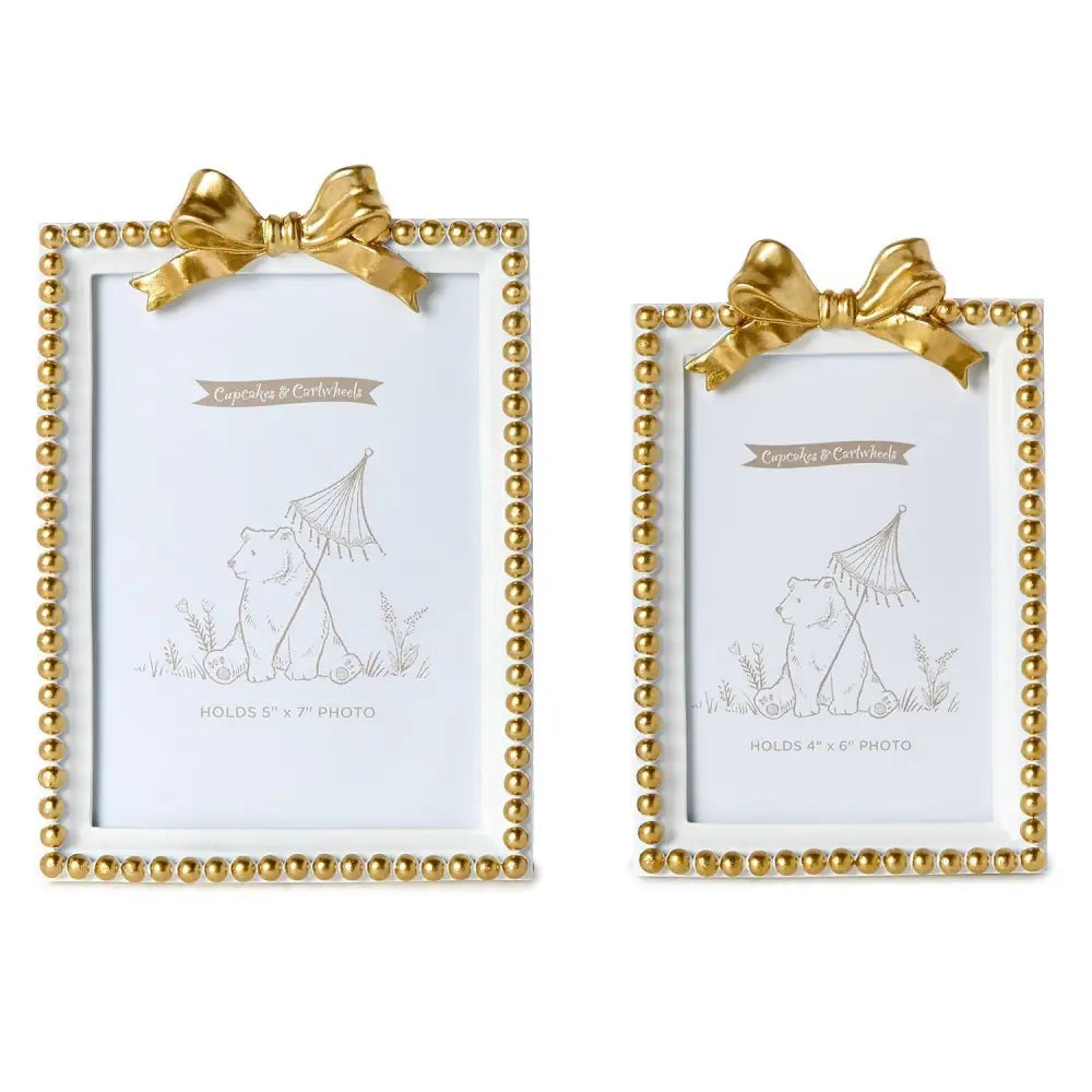 Set of 2 Bow Picture Frames - White - Picture Frame