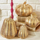 Set of 2 Gold Pumpkins - Pumpkins