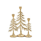 Set of 3 Tree Taper Candleholders - Christmas Decor