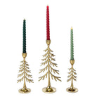 Set of 3 Tree Taper Candleholders - Christmas Decor