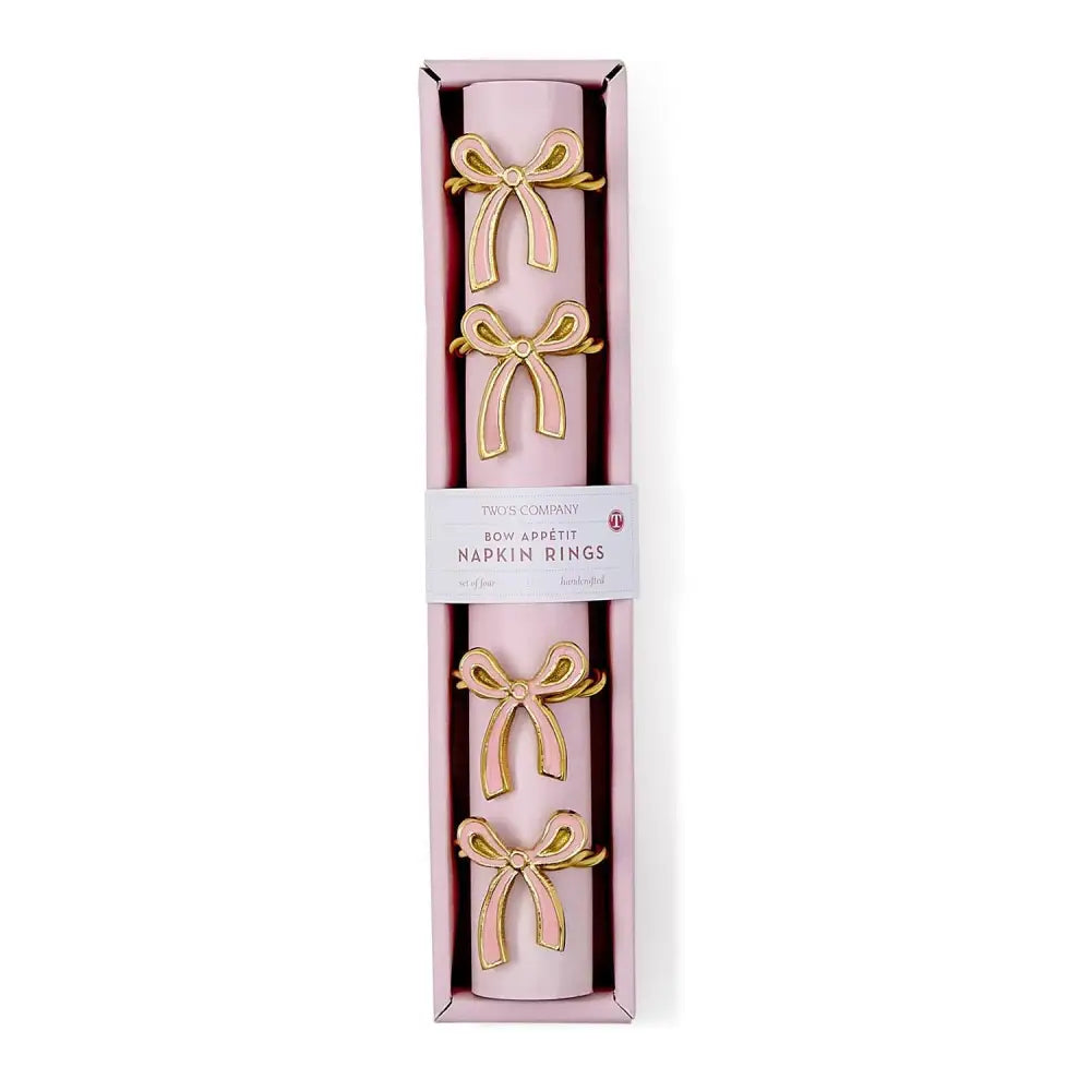 Set of 4 Bow Napkin Rings in Gift Box - Napkin Rings