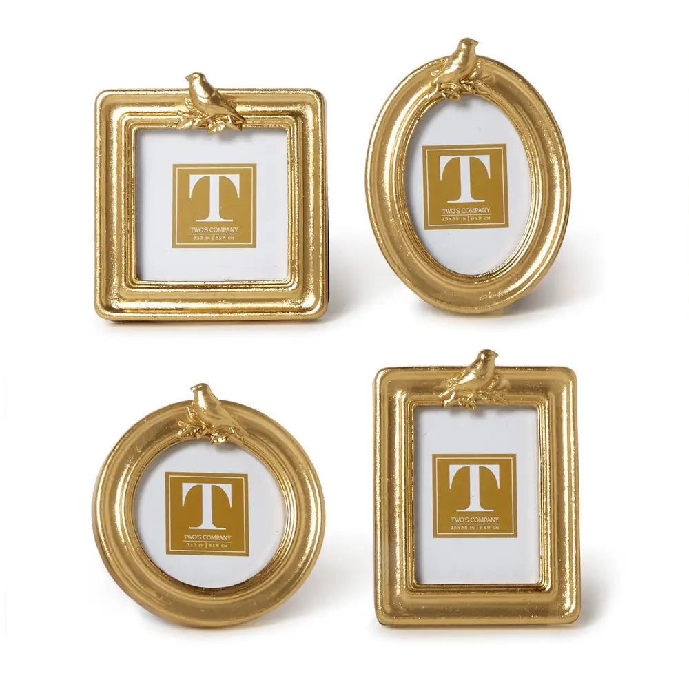 Set of 4 Mini Gold Bird Picture Frames - Picture Frame